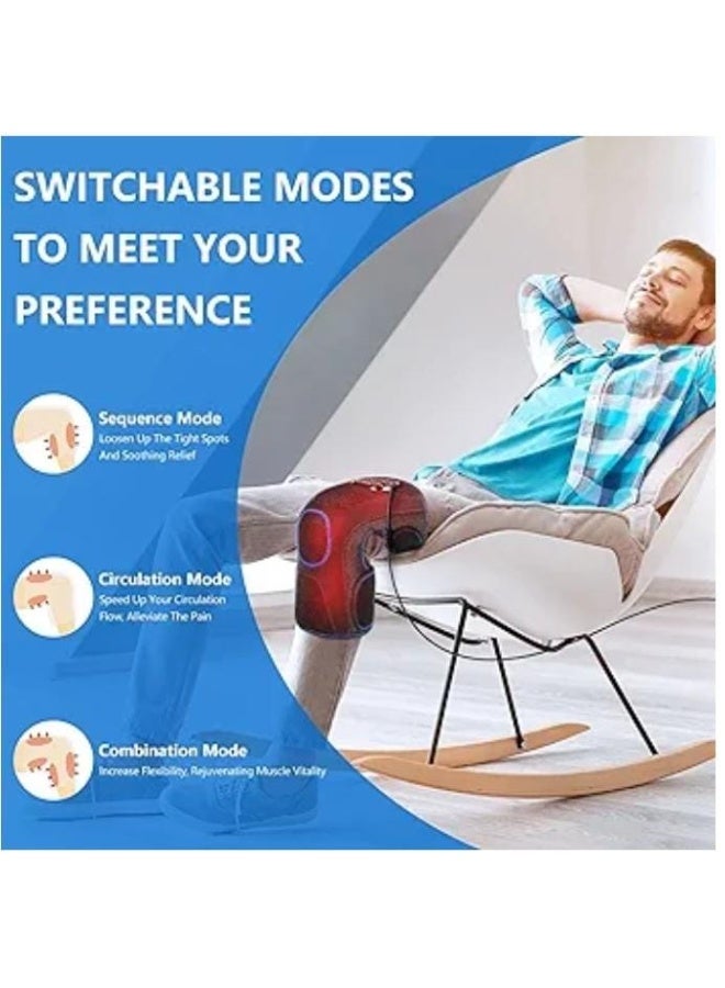 دعامة الركبة اللاسلكية والمدفأة مع خاصية التدليك - جهاز تدليك المفاصل متعدد الأغراض للركبة والمرفق والكتف - مشد حراري قابل لإعادة الشحن بالأشعة تحت الحمراء والاهتزاز لتخفيف التيبس وإجهاد العضلات - Image 5